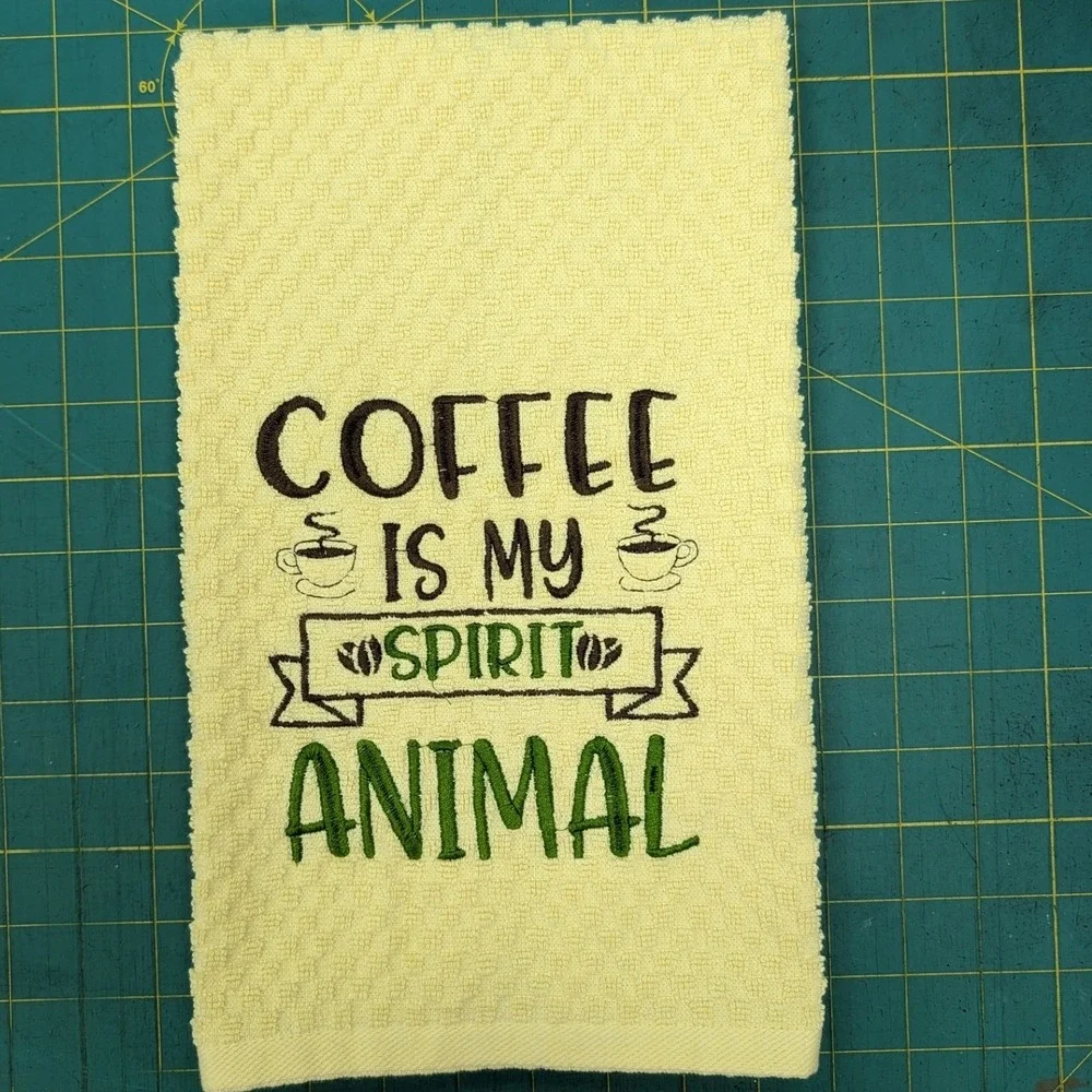 Coffee Is My SPIRIT Animal Kitchen Bath Bar Tea Hand Towel Great Gift Idea!